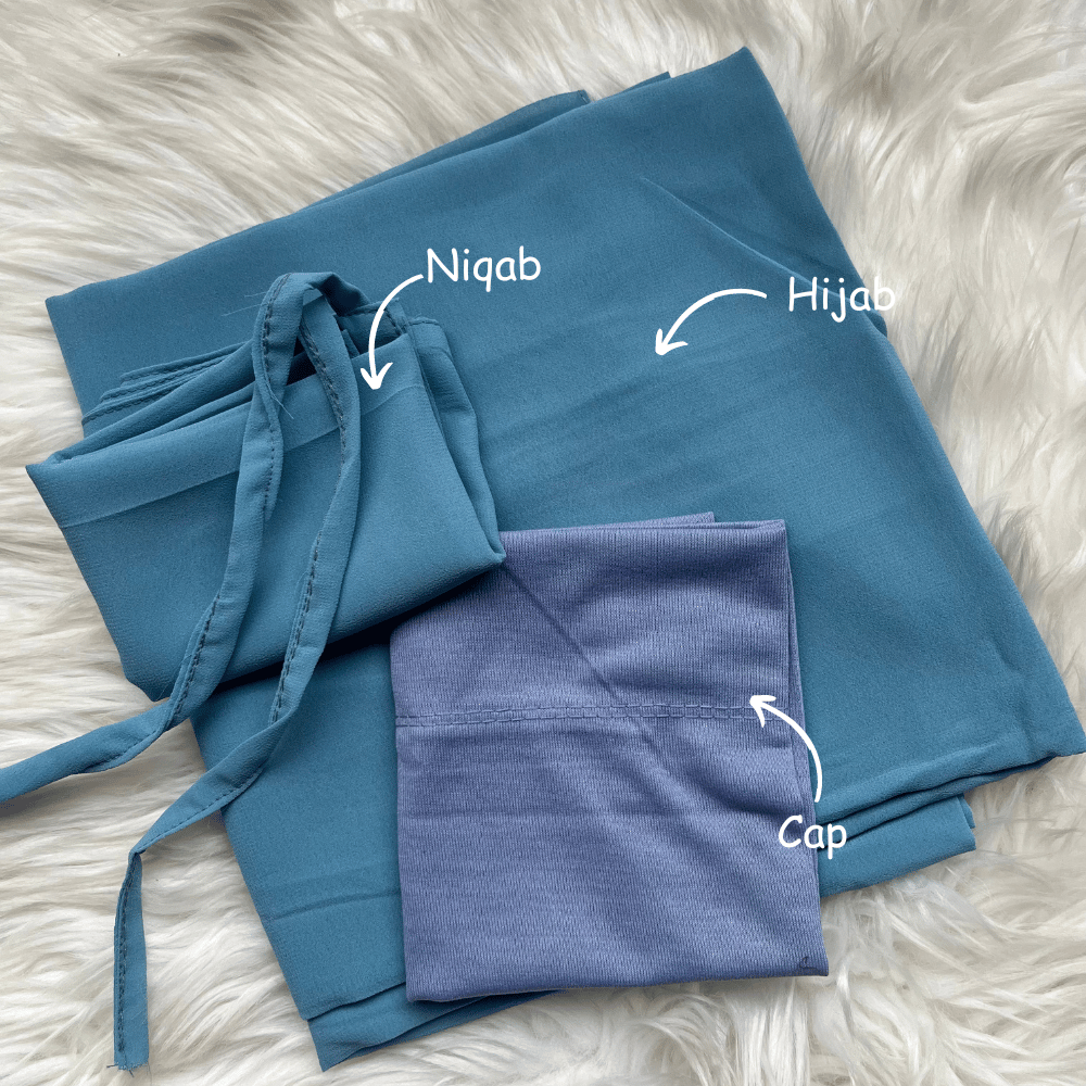 Hijab Niqab & Cap Set - Azure Skies