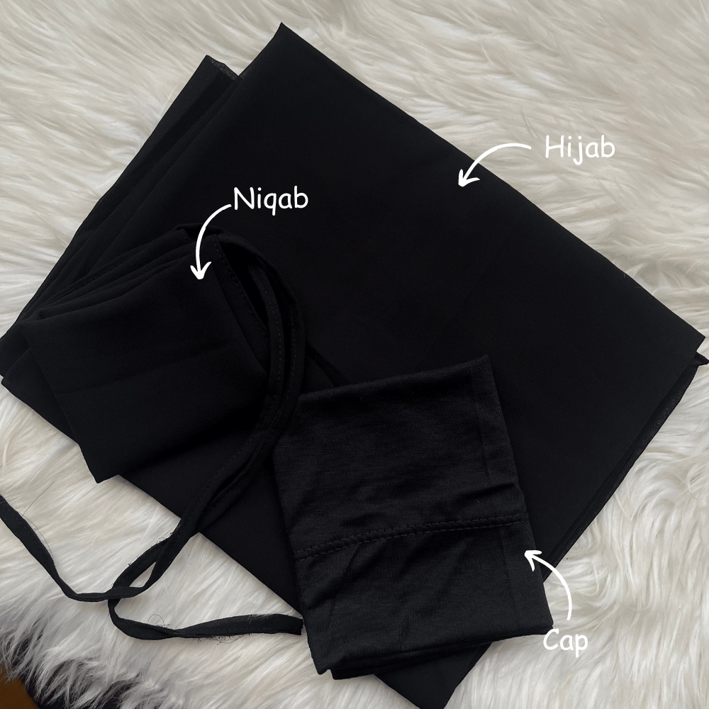 Hijab Niqab & Cap Set - Midnight Eclipse