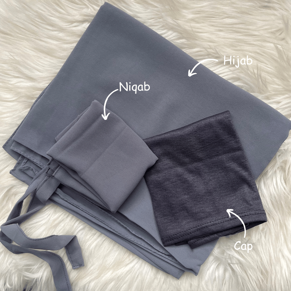 Hijab Niqab & Cap Set - Chrome Chic