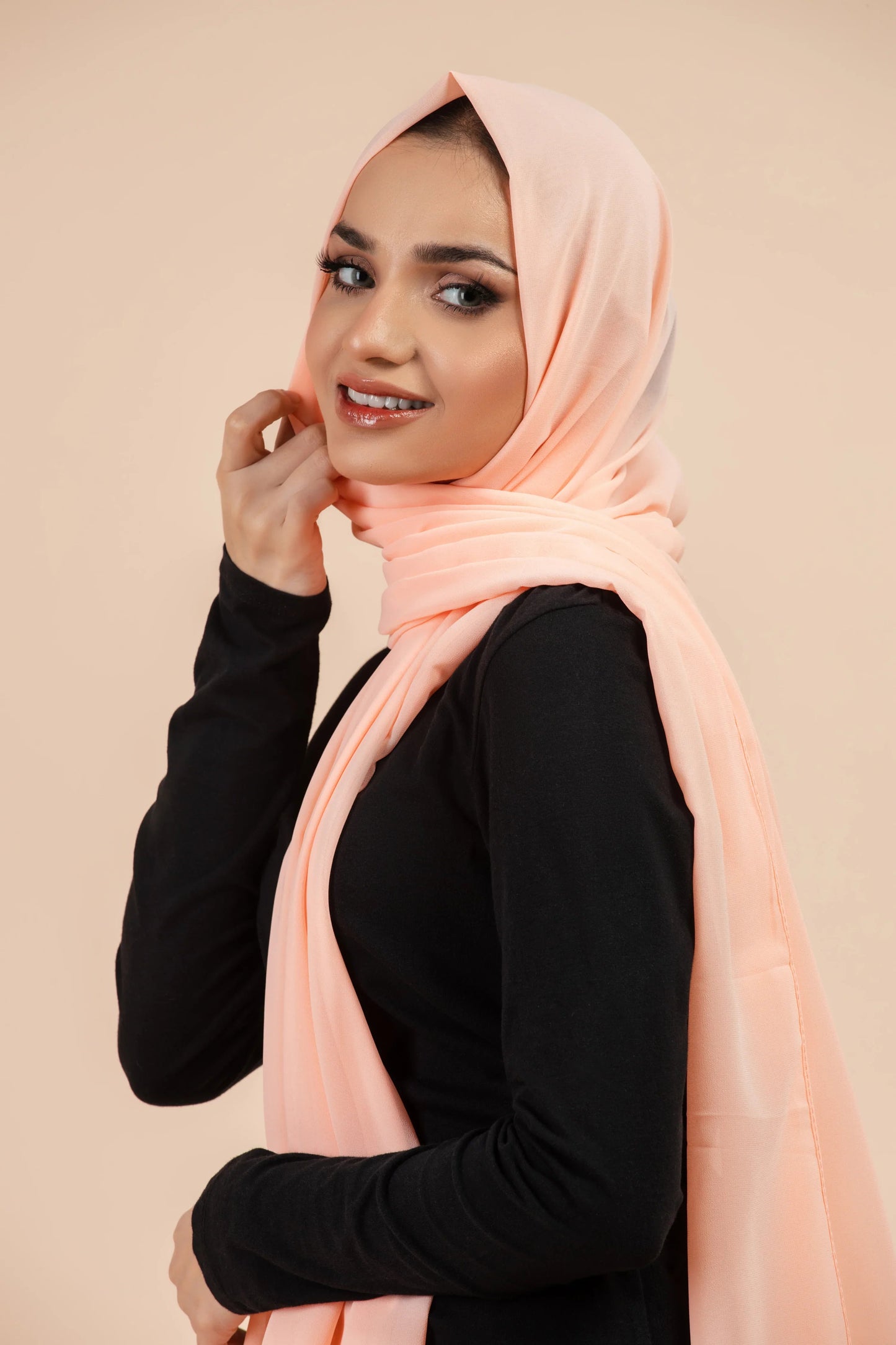 Premium Georgette Hijab - Creamy Peach