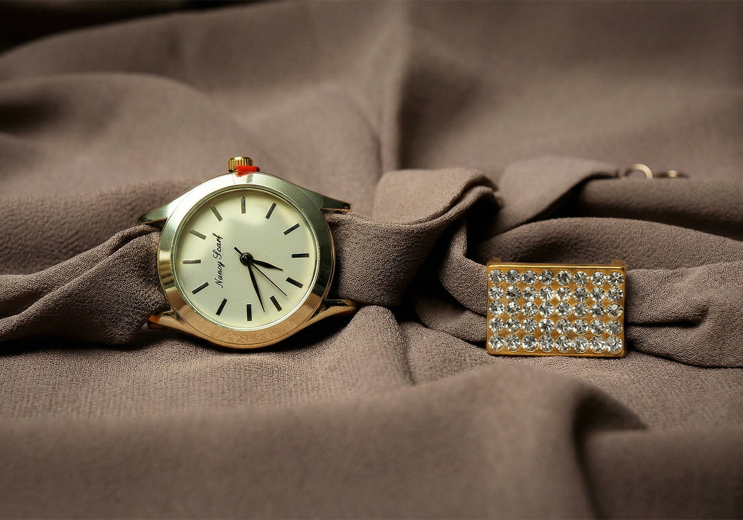 Matching Hijab, Watch & Bracelet Set - Coffee
