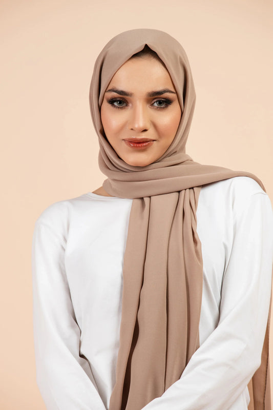 Premium Georgette Hijab - Taupe