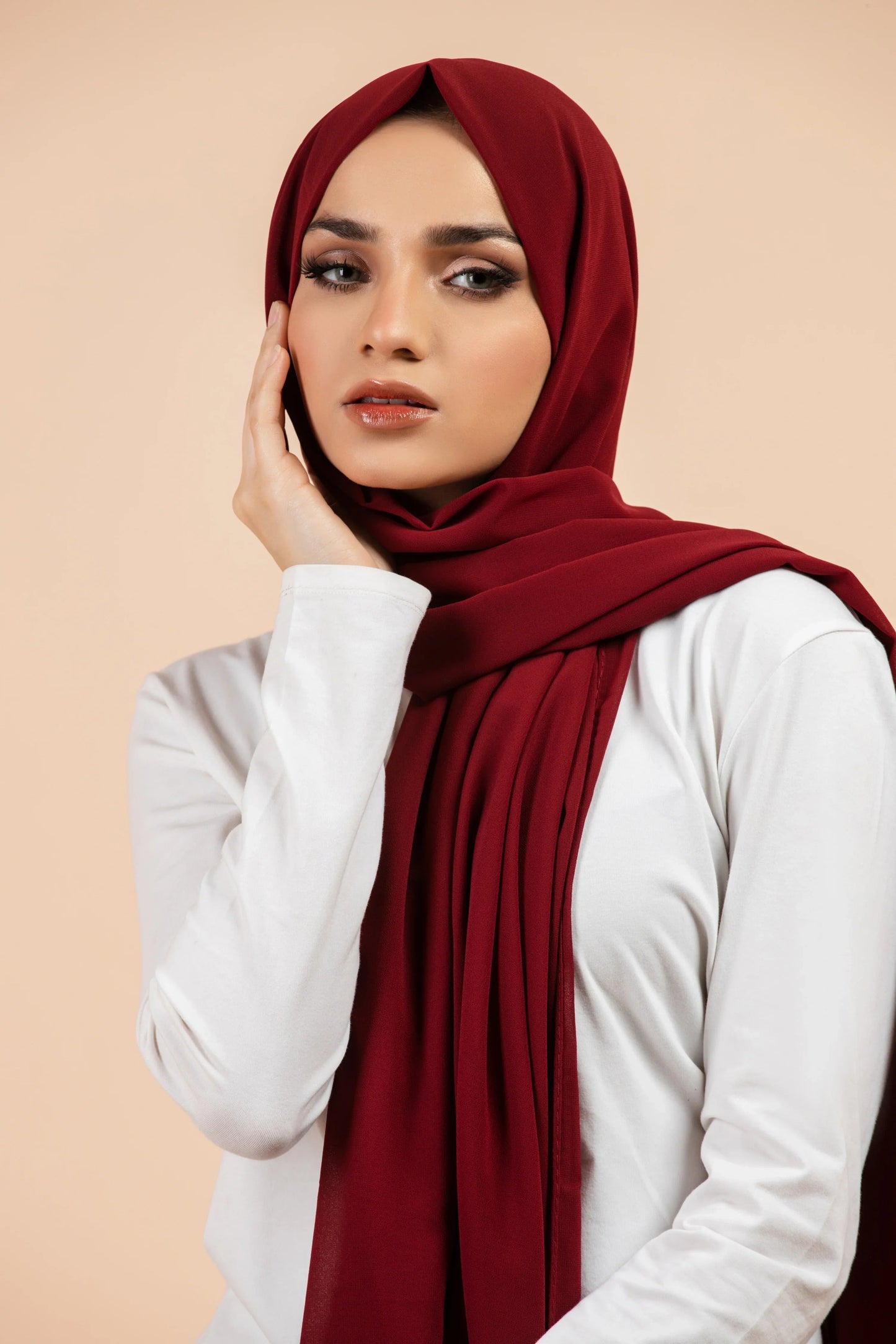 Premium Georgette Hijab - Maroon