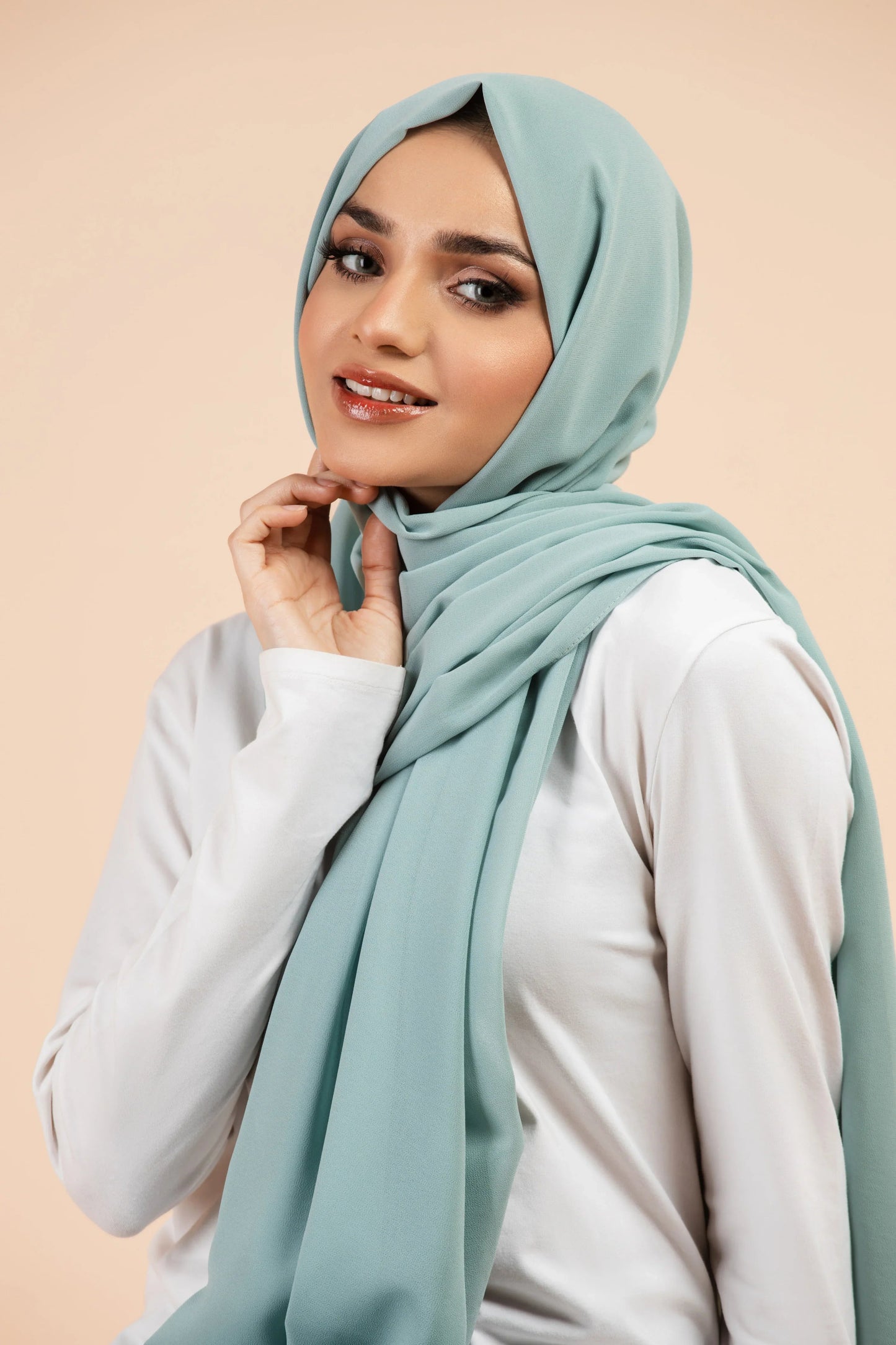 Premium Georgette Hijab - Seafoam