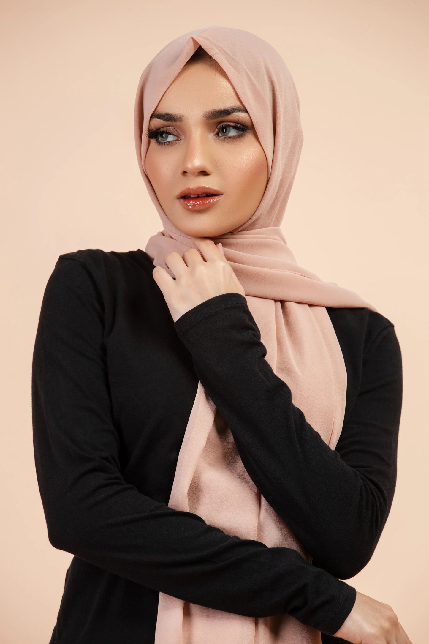 Premium Georgette Hijab - Smoked Salmon
