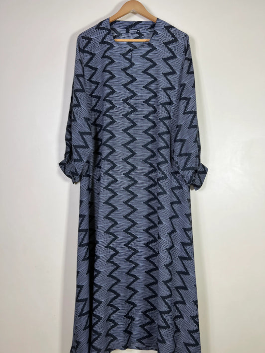 Slate Grey - Printed Maxi Abaya HJ1660