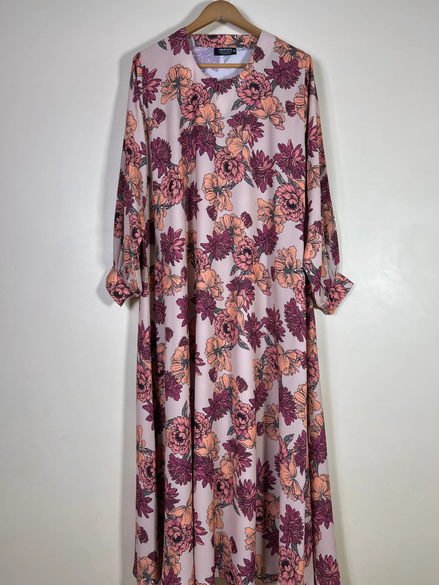Dusty Rose - Floral Maxi Abaya HJ1662