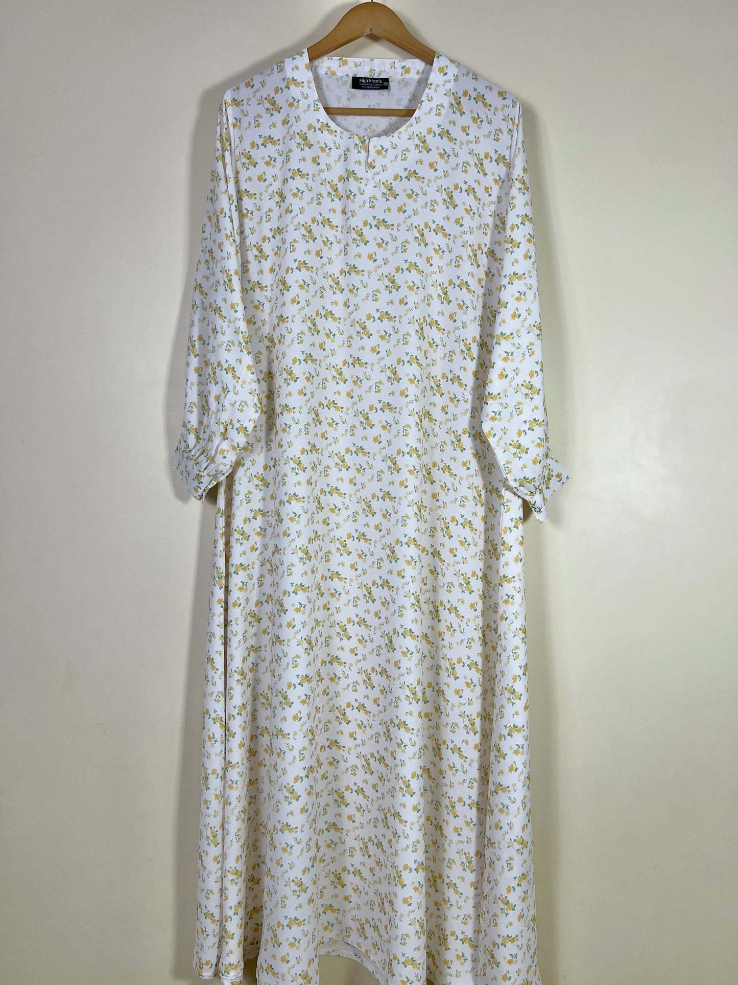 White - Floral Maxi Abaya HJ1666