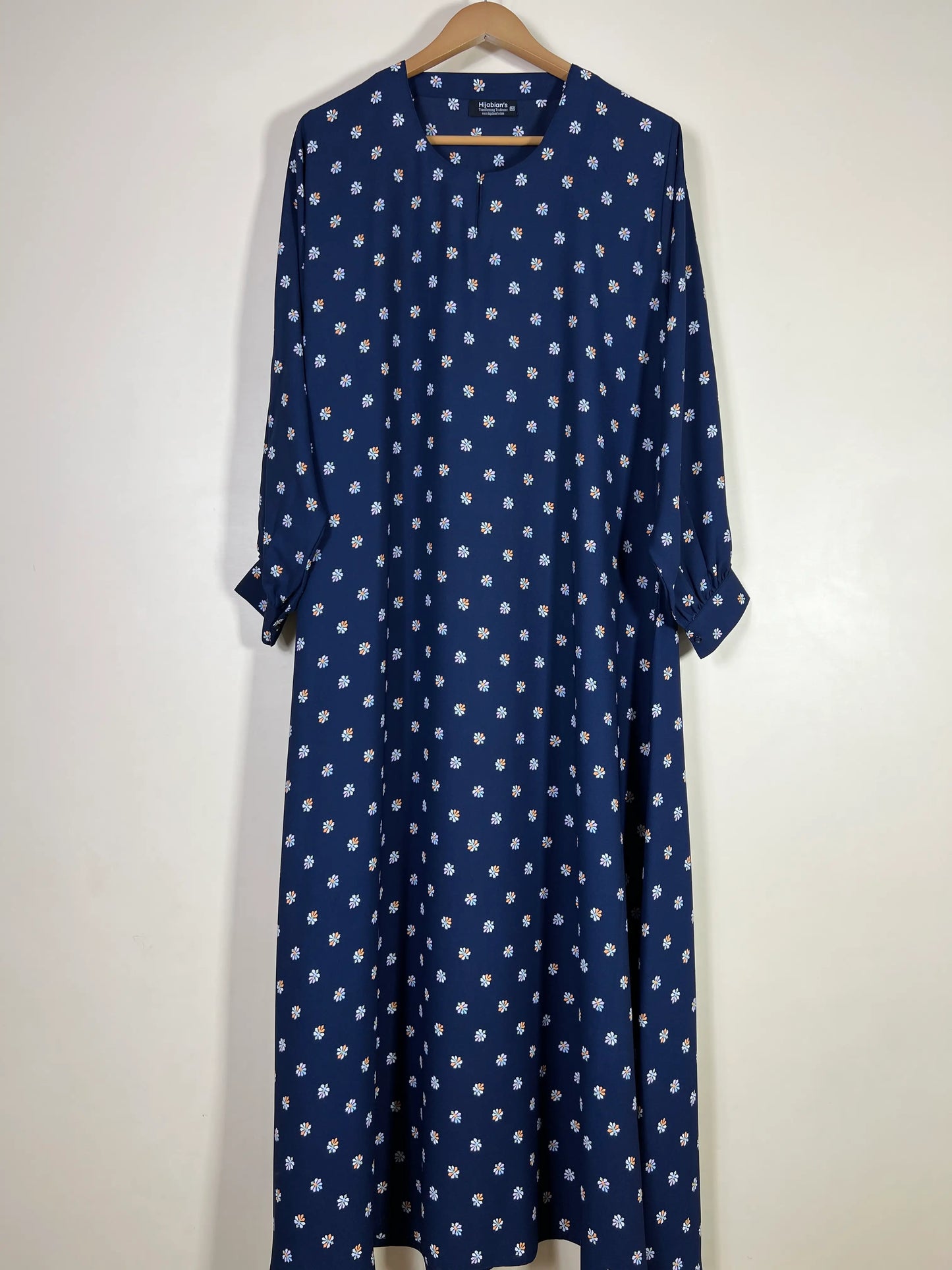 Navy Blue - Floral Maxi Abaya HJ1667