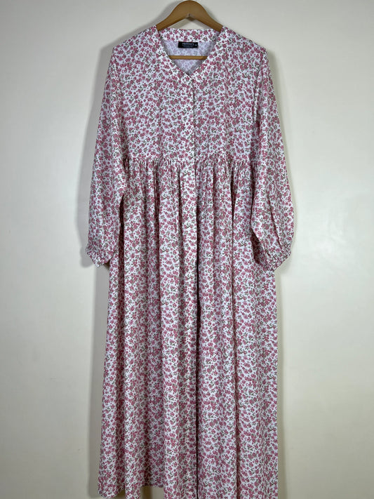 Blush - Floral Front Open Chun Abaya HJ1669
