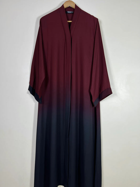 Maroon - Dual Essence Open Abaya HJ1677