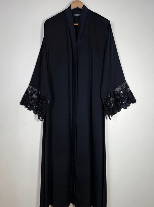 Black - Luxe Noir Abaya HJ1680