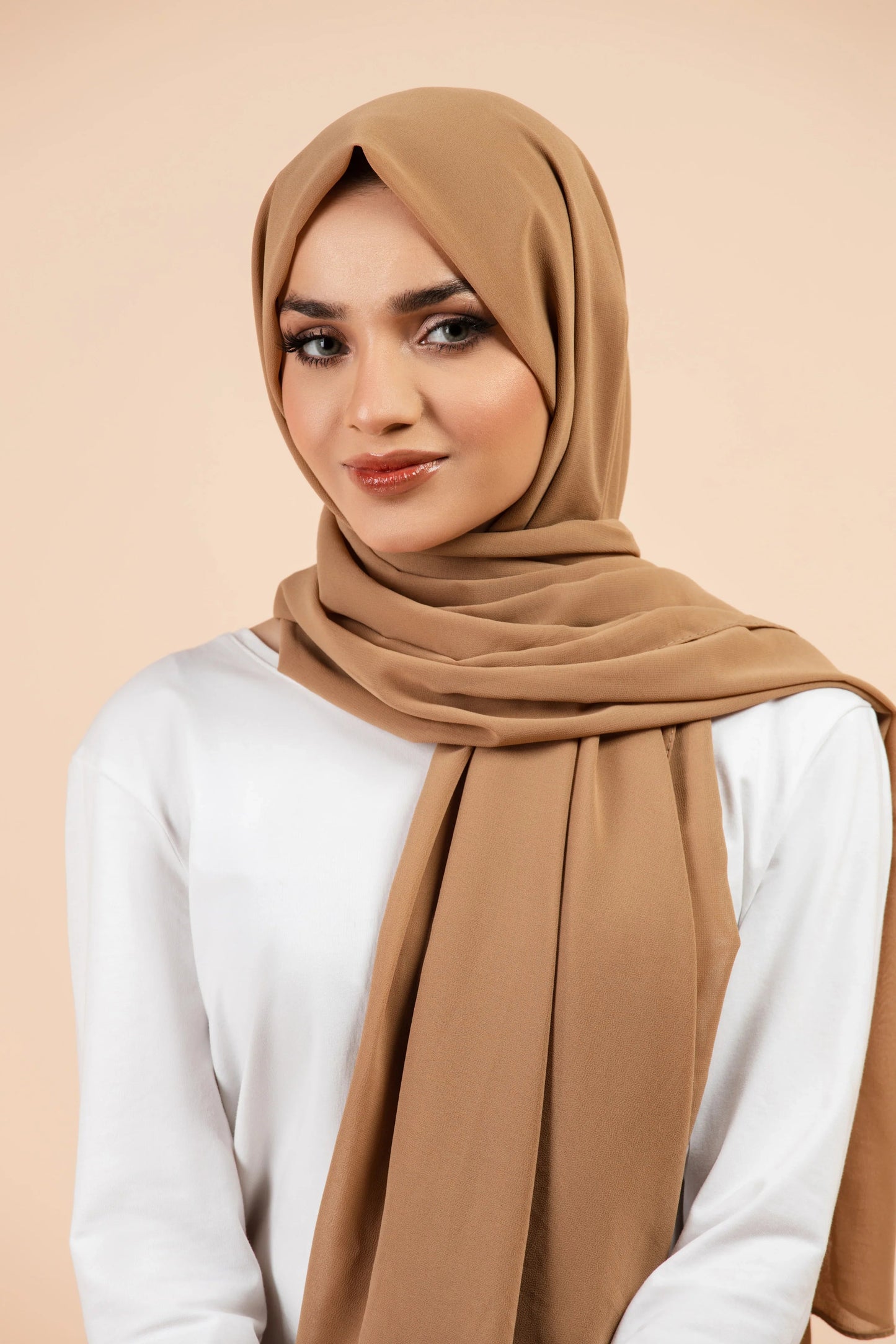 Premium Georgette Hijab - Almond