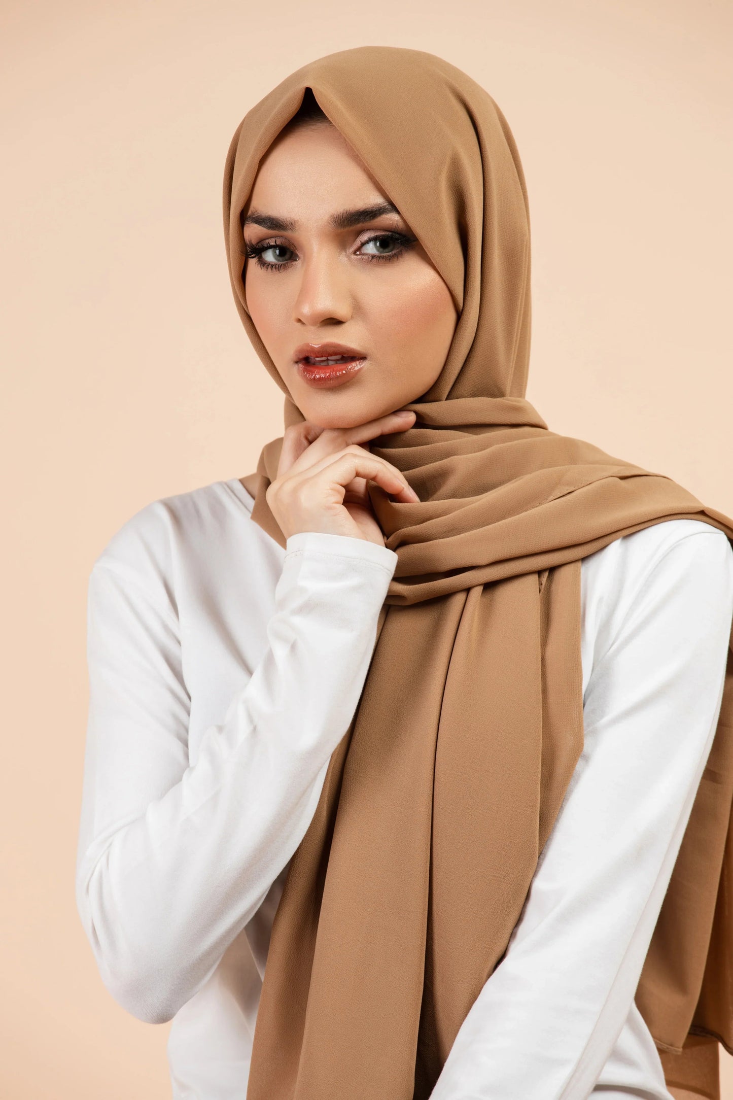 Premium Georgette Hijab - Almond