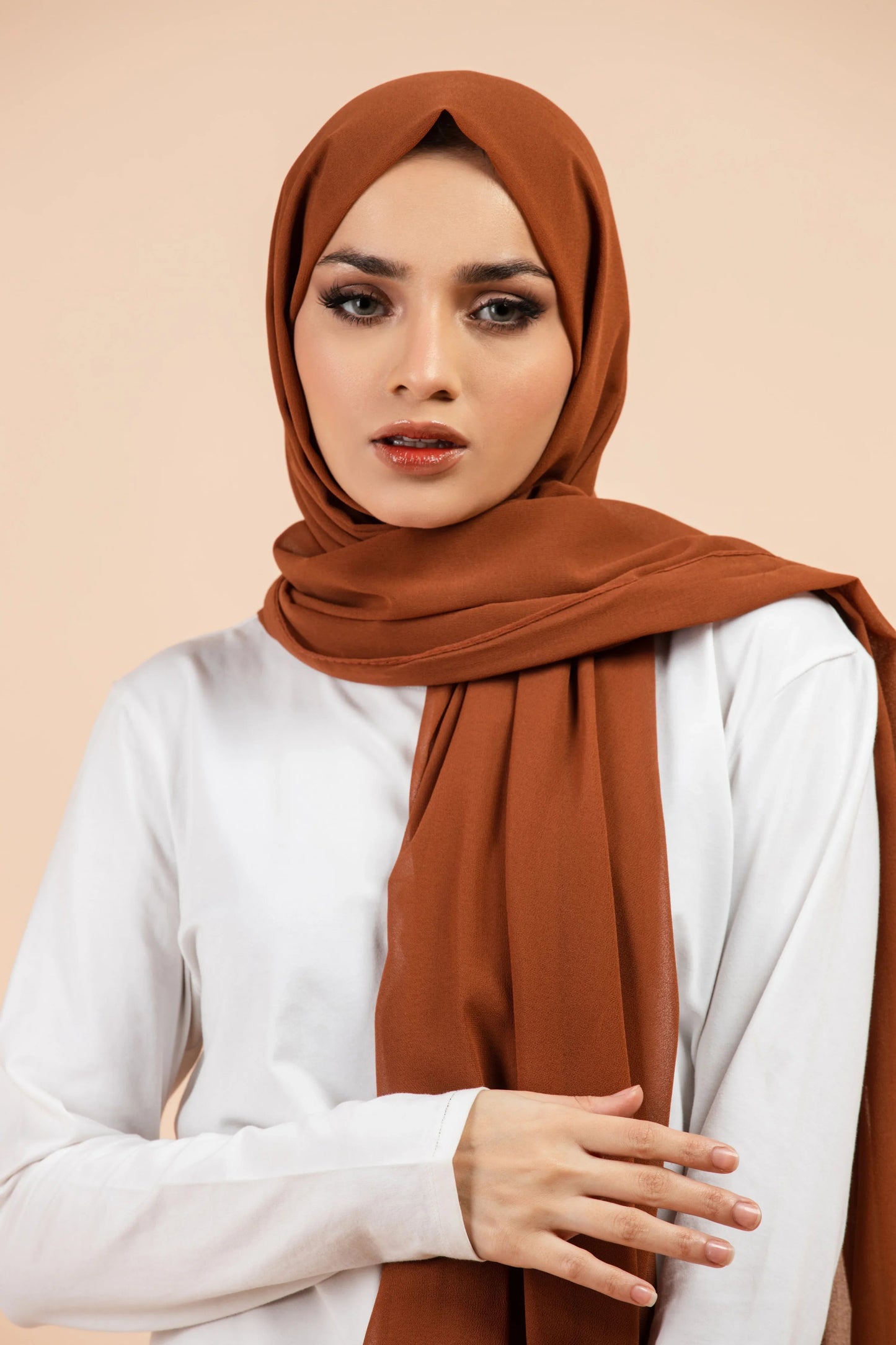 Premium Georgette Hijab - Caramel