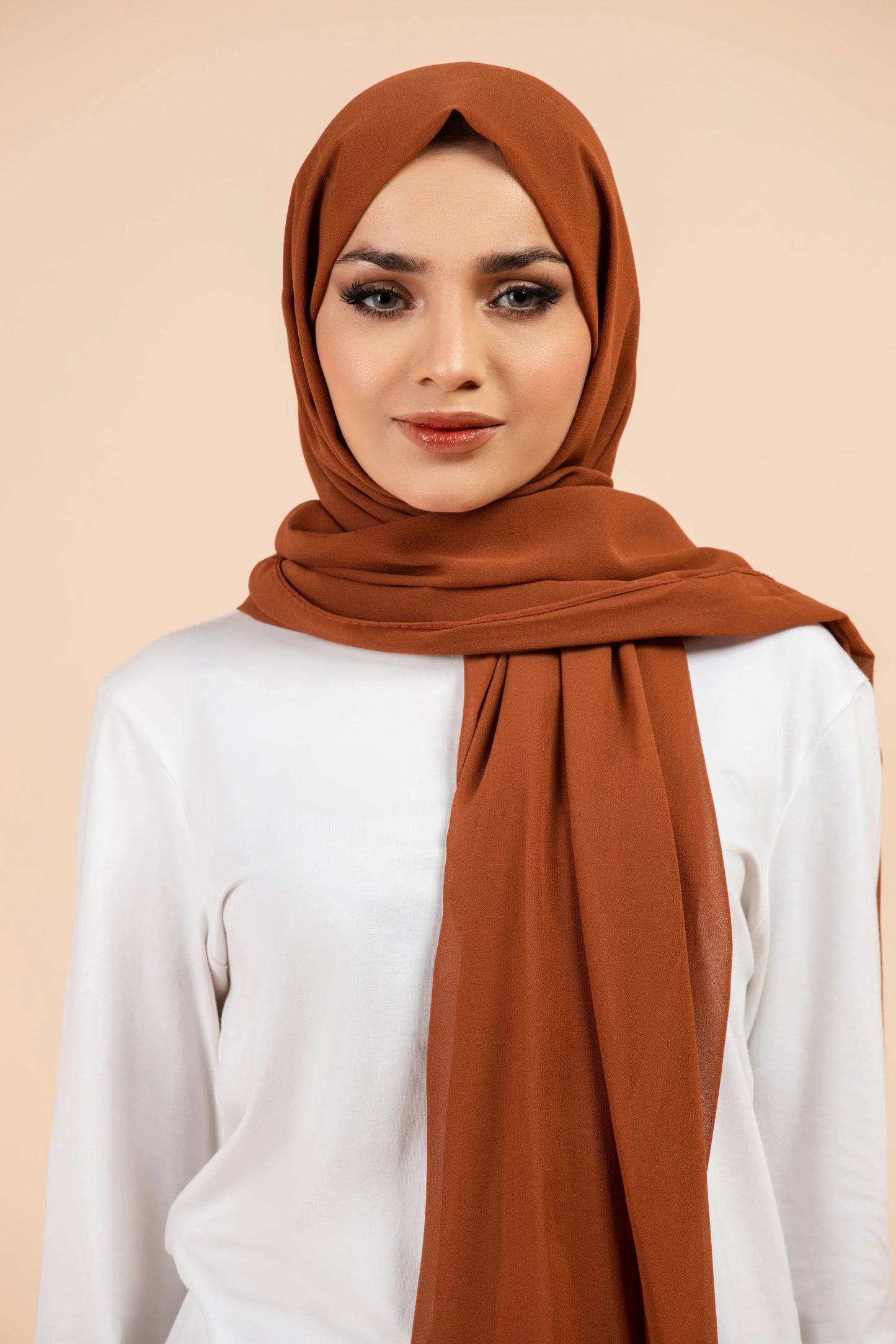 Premium Georgette Hijab - Caramel