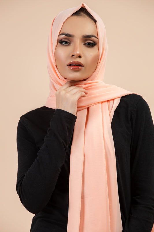 Premium Georgette Hijab - Creamy Peach