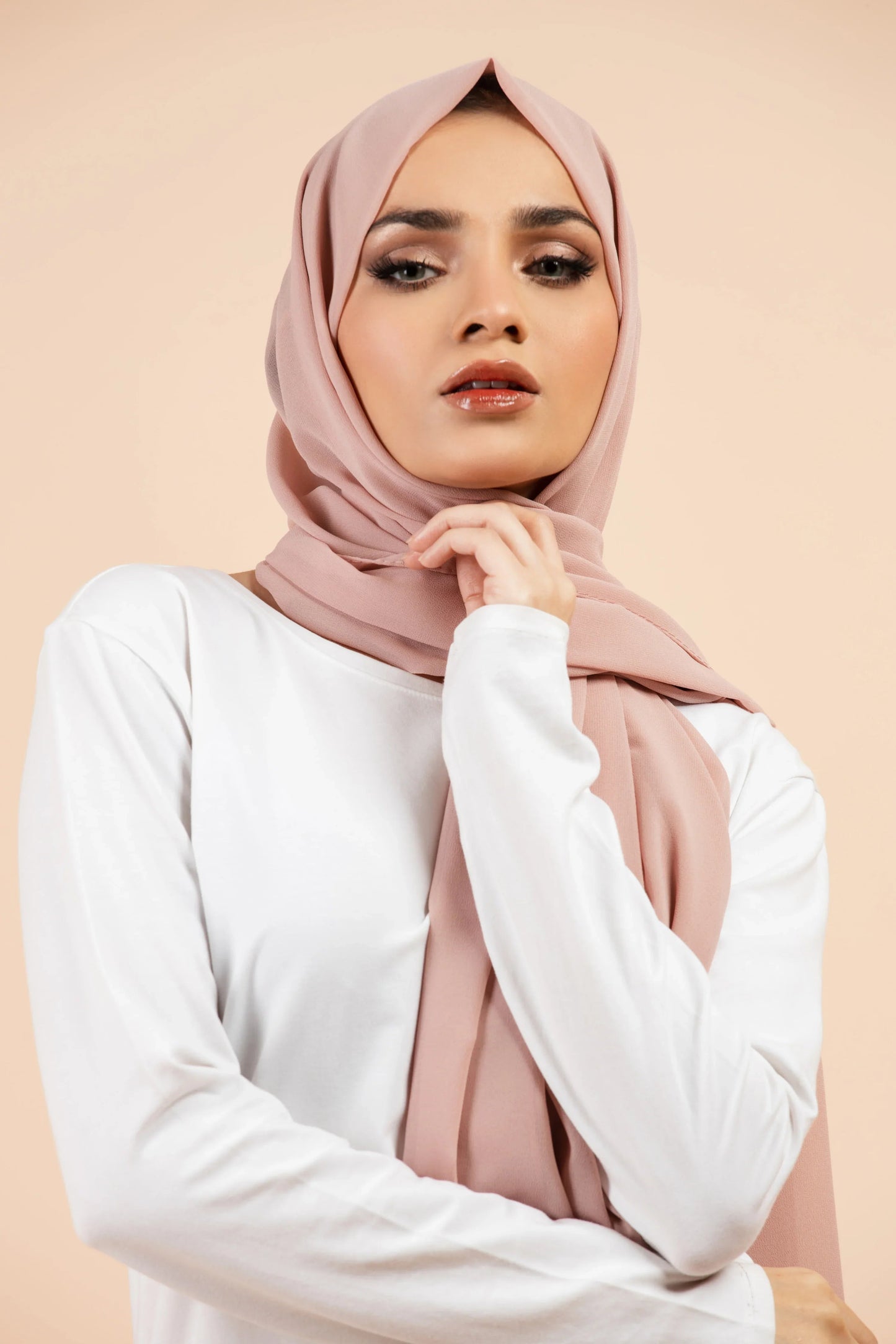 Premium Georgette Hijab - Dusty Pink