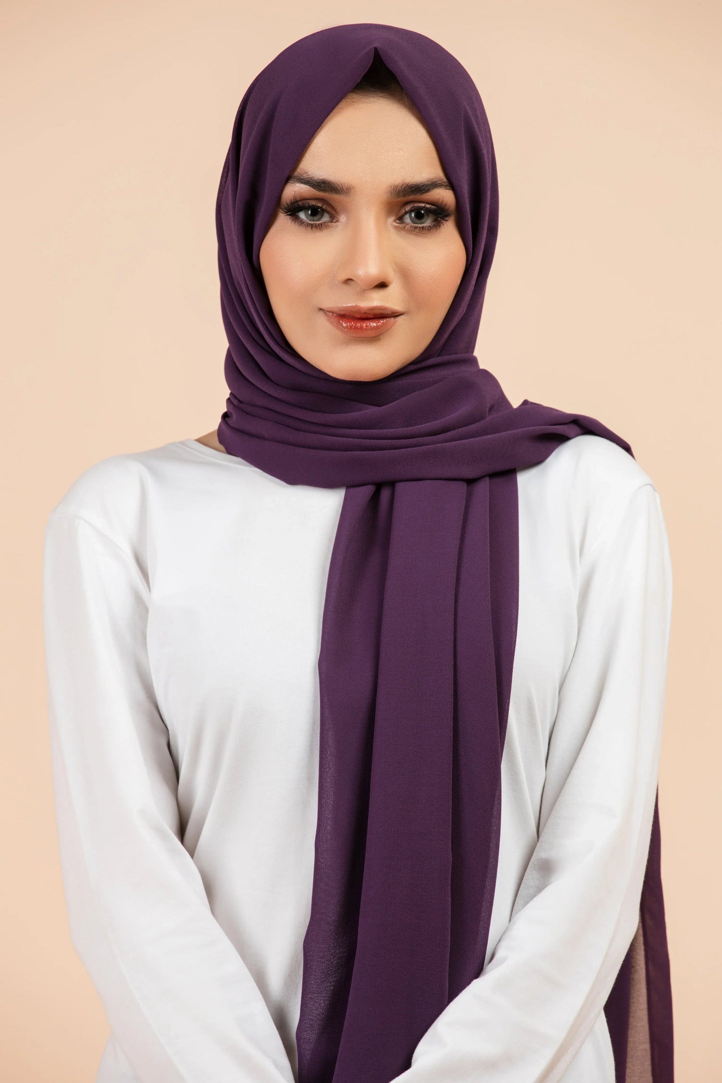 Premium Georgette Hijab - Eggplant