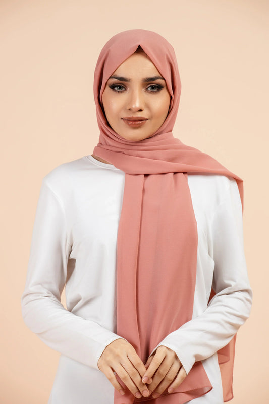 Premium Georgette Hijab - Flamingo