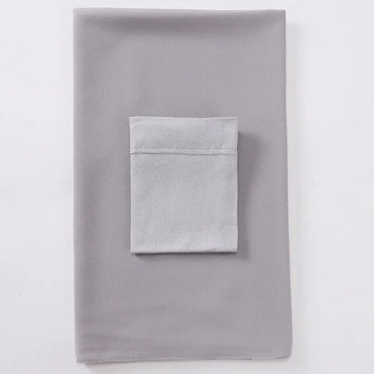 Georgette Hijab + Cap Matching Set - Light Grey