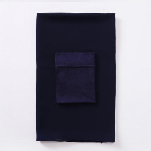 Georgette Hijab + Cap Matching Set - Navy Blue