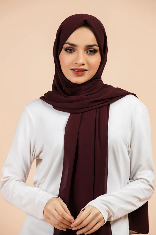 Premium Georgette Hijab - Mahogany