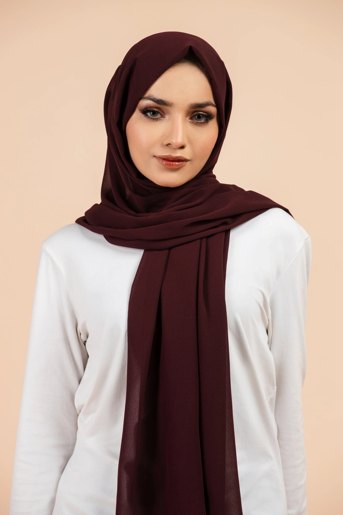Premium Georgette Hijab - Mahogany