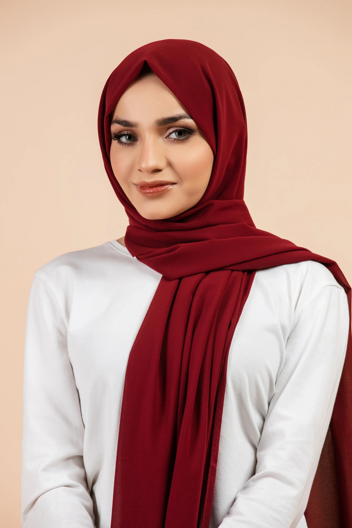 Premium Georgette Hijab - Maroon