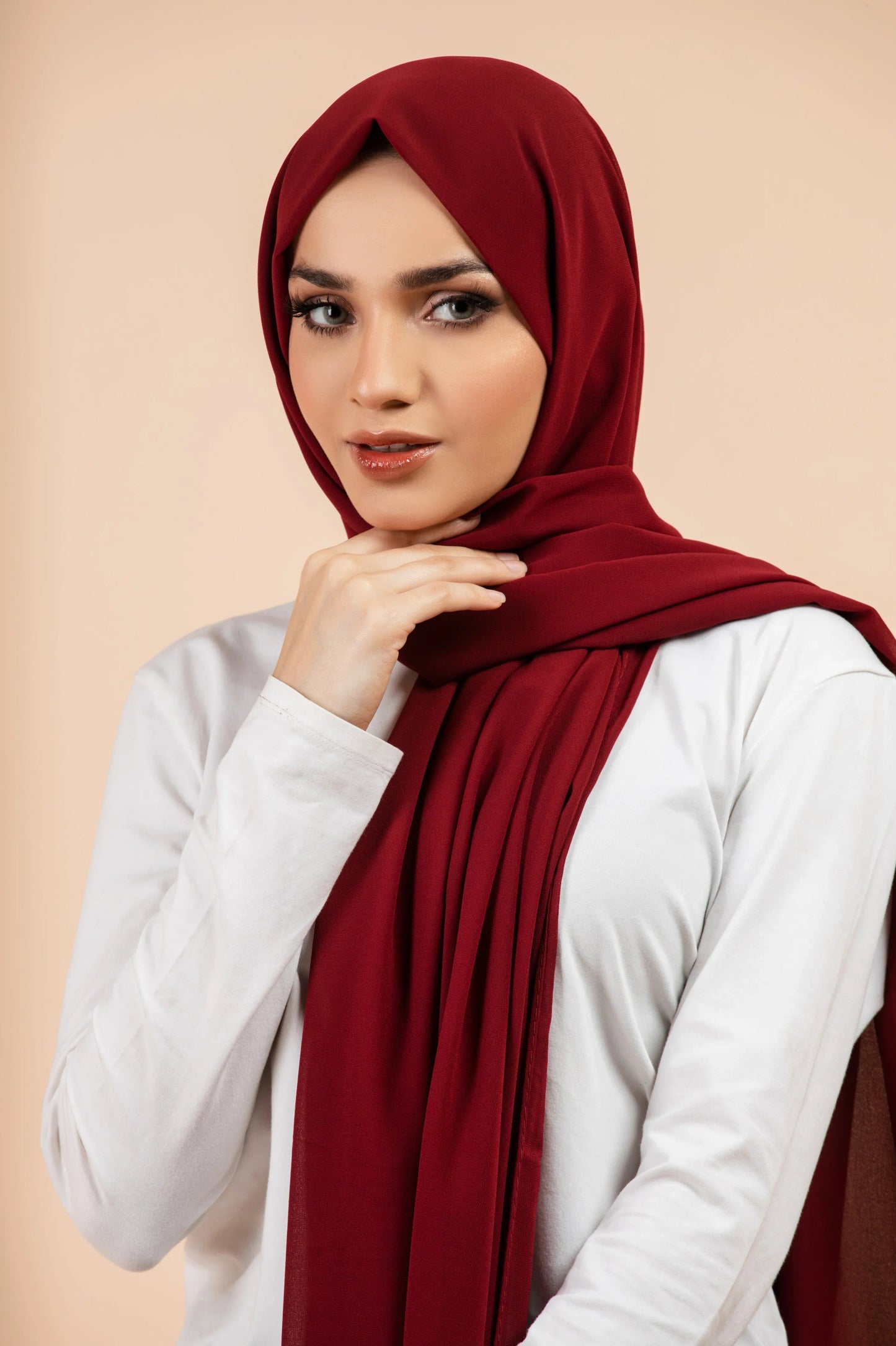 Premium Georgette Hijab - Maroon