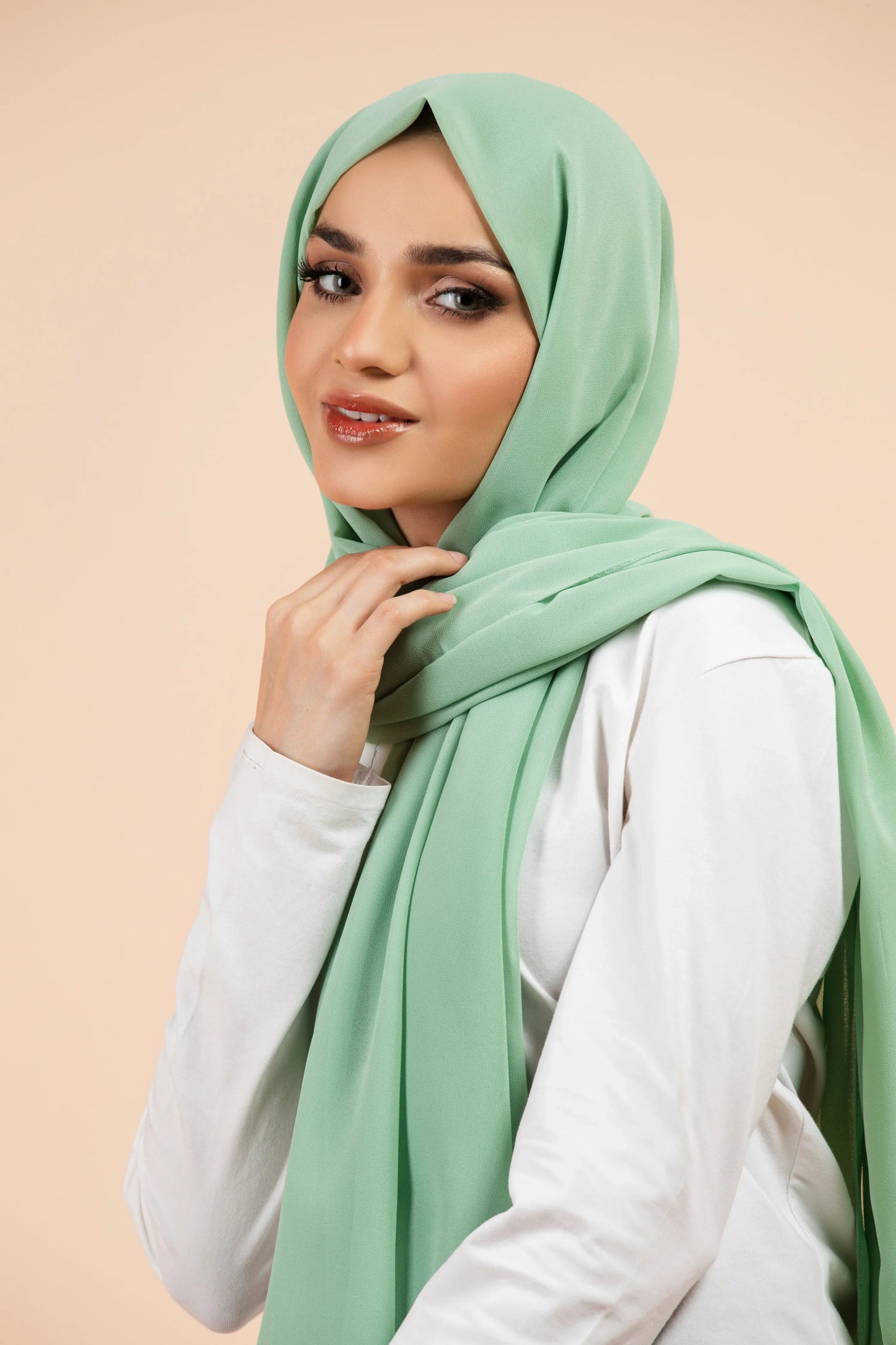 Premium Georgette Hijab - Mint