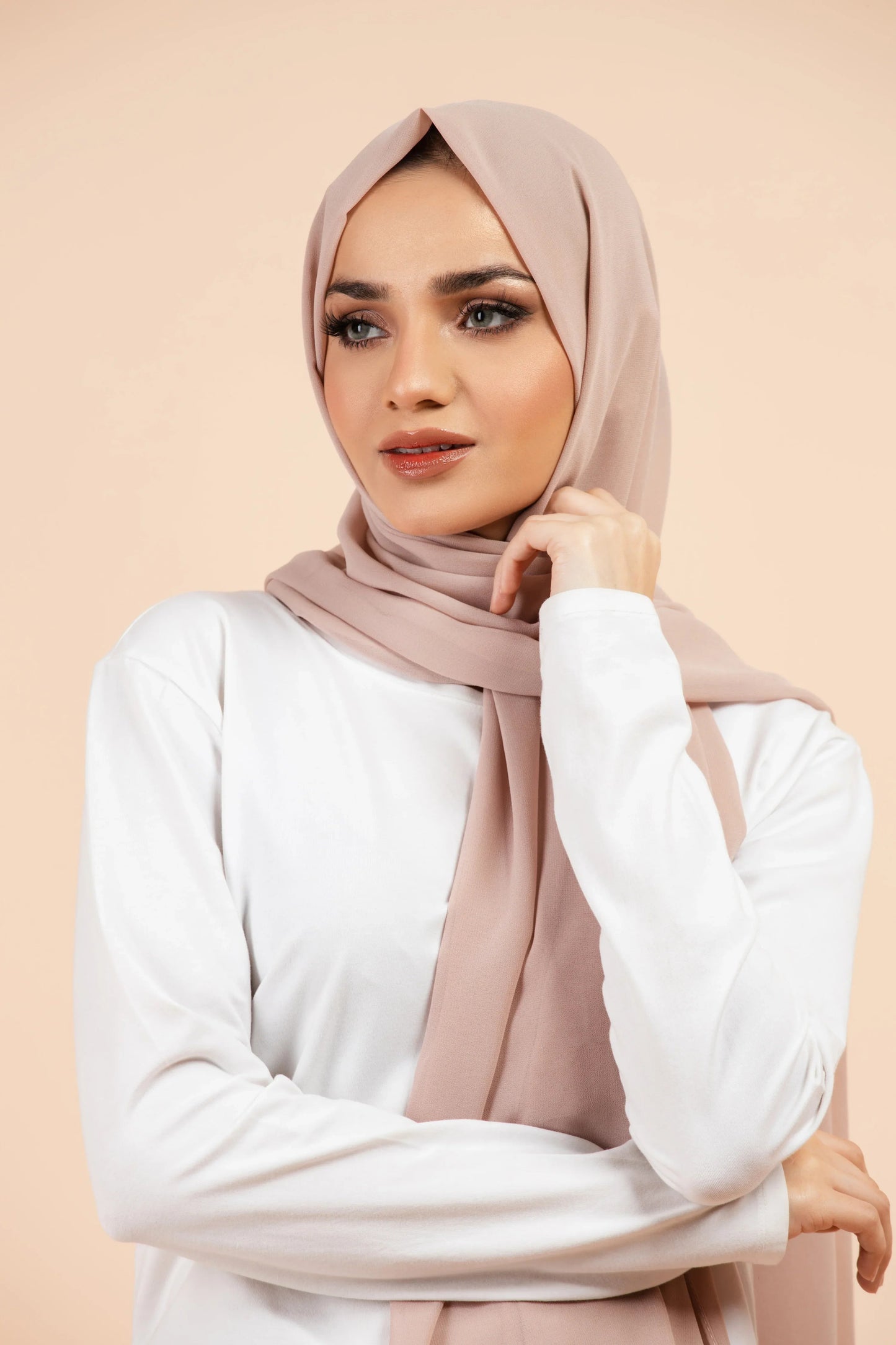 Premium Georgette Hijab - Mushroom