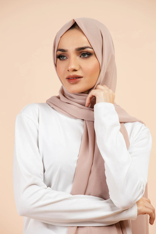 Premium Georgette Hijab - Mushroom