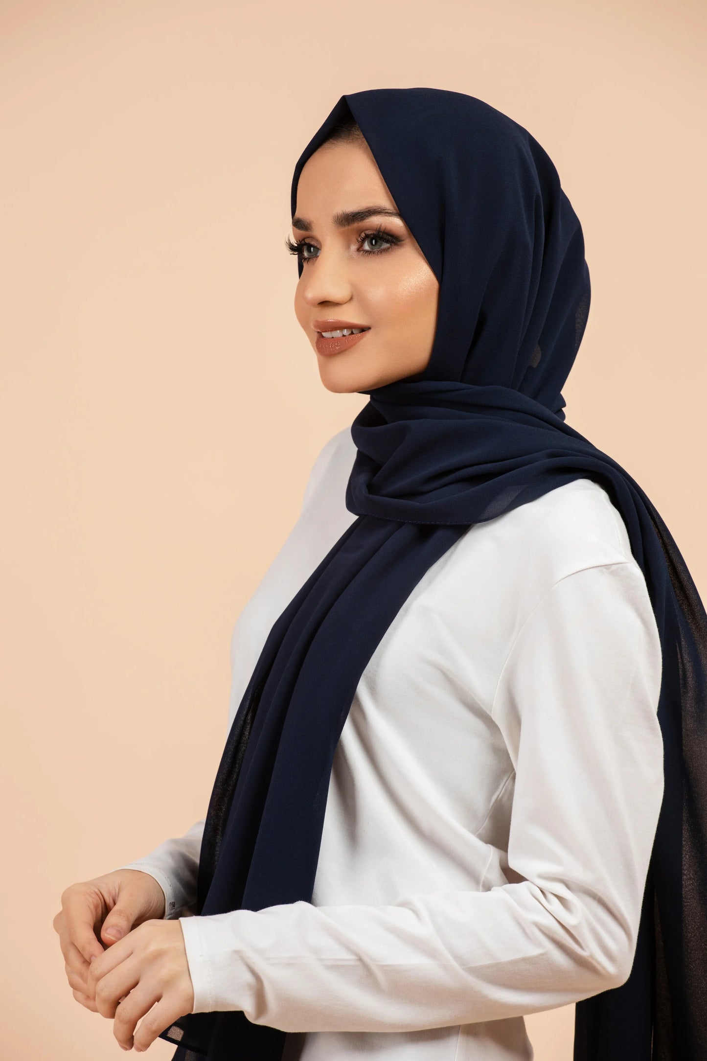 Premium Georgette Hijab - Navy Blue