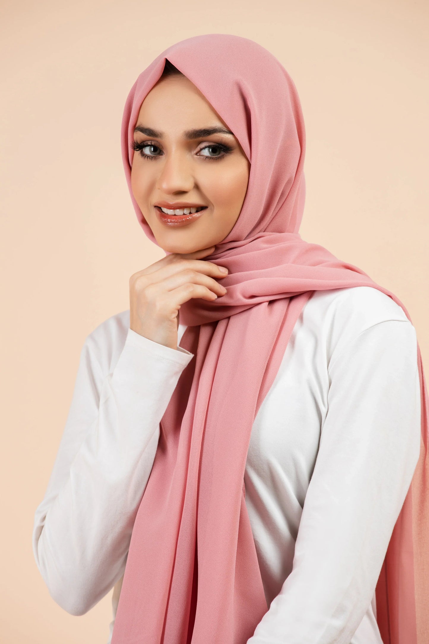 Premium Georgette Hijab - Nude Pink