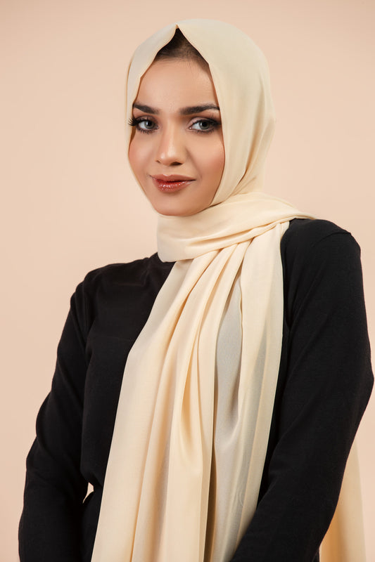 Premium Georgette Hijab - Oatmeal
