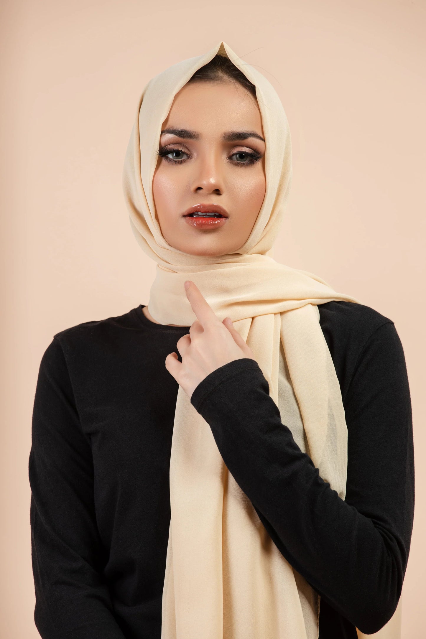 Premium Georgette Hijab - Oatmeal