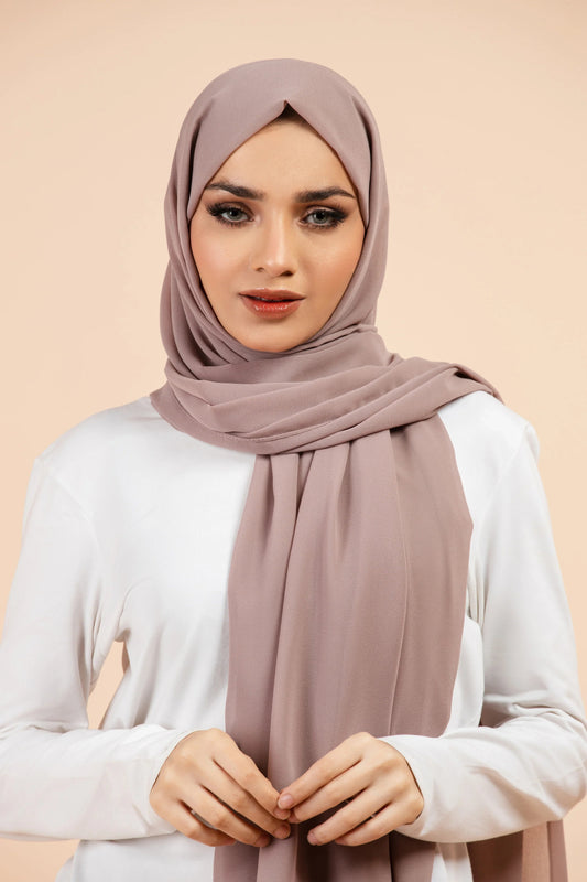 Premium Georgette Hijab - Rose Taupe