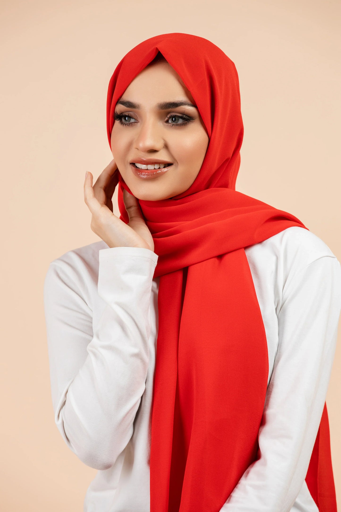 Premium Georgette Hijab - Russian Red