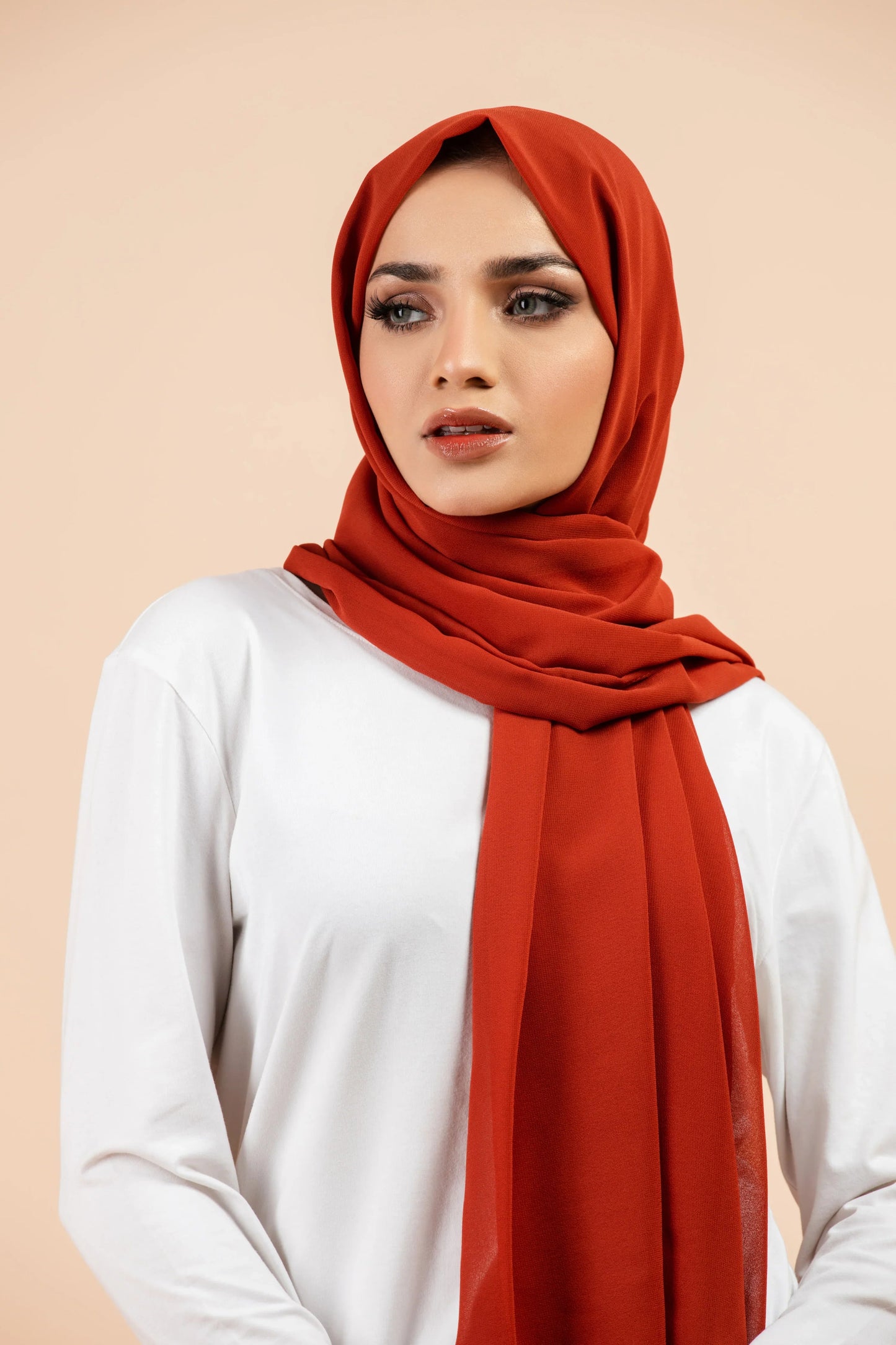 Premium Georgette Hijab - Rust