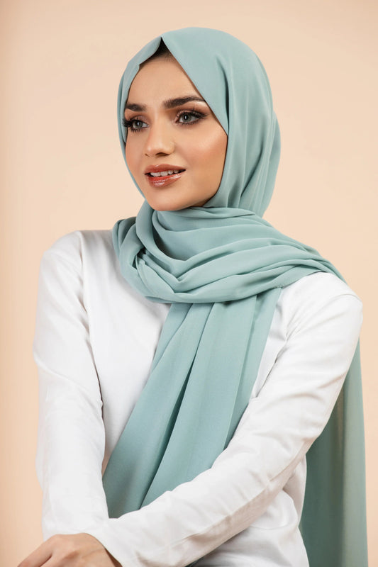 Premium Georgette Hijab - Seafoam