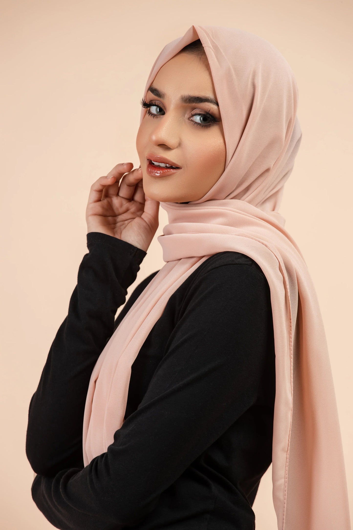 Premium Georgette Hijab - Smoked Salmon