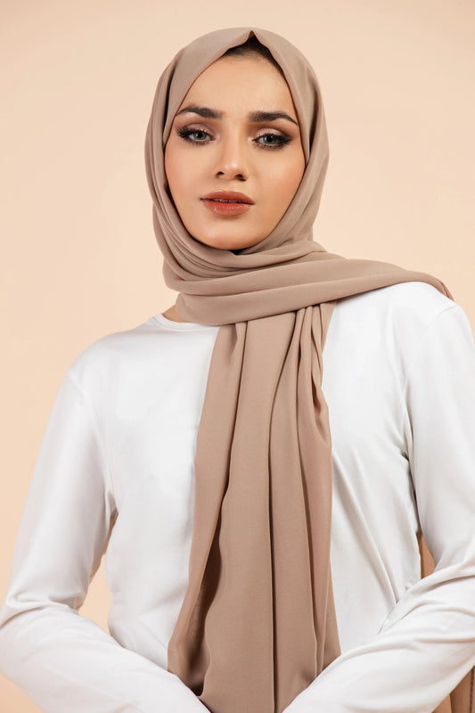 Premium Georgette Hijab - Taupe
